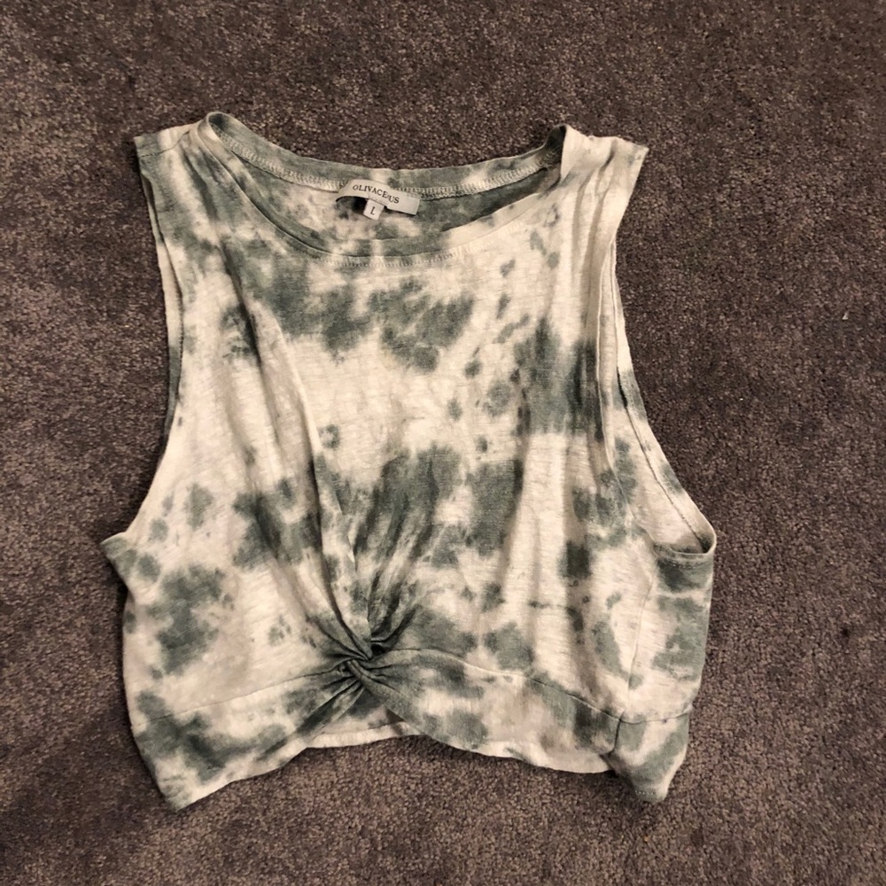 Olivaceous Tie Dye Crop Top